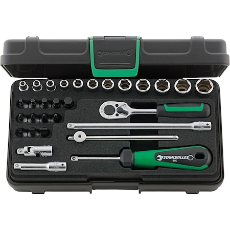 Stahlwille Tools 6, 3 mm (1/4") Socket set 30-pcs., 40/24/6 KN 96011138